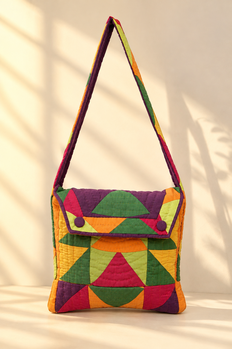 Boho Geometric Quilted Bag