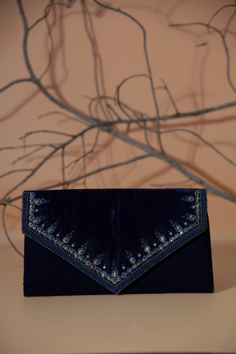 Blue velvet HandBag