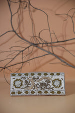 Silky White And Bronze Handbag