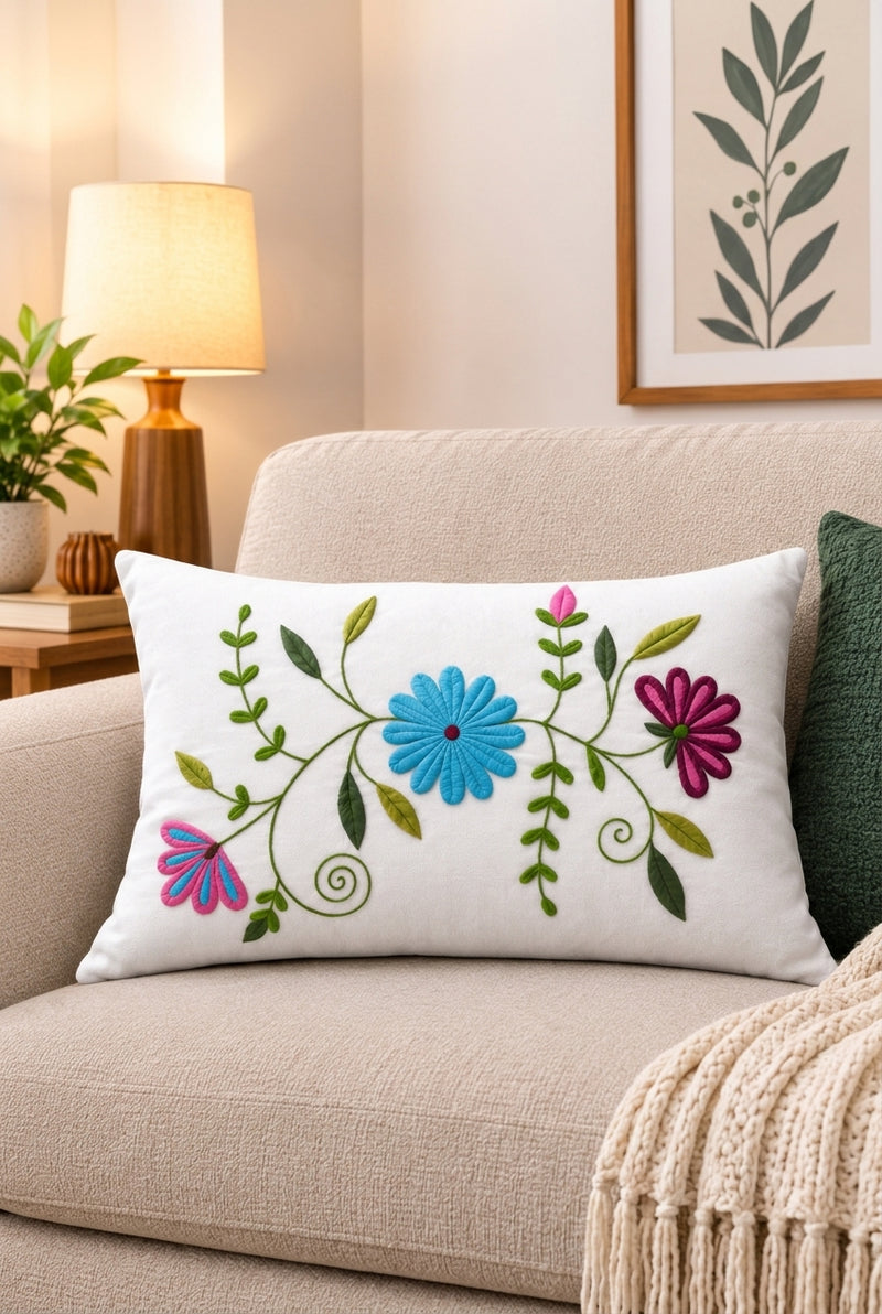 Vibrant Meadow Rectangle Pillow