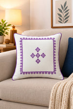 Purple Sindhi Embroidered Cushion