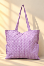 Lavender quilted tote bag