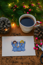 Twin Blue  Angels Card