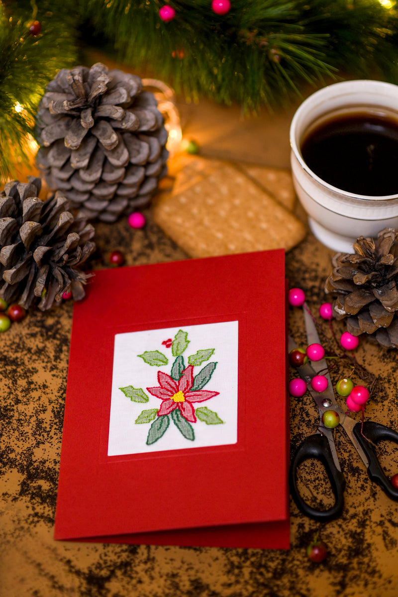 Red Poinsettias Card