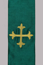Green With Cross Symbol Stole