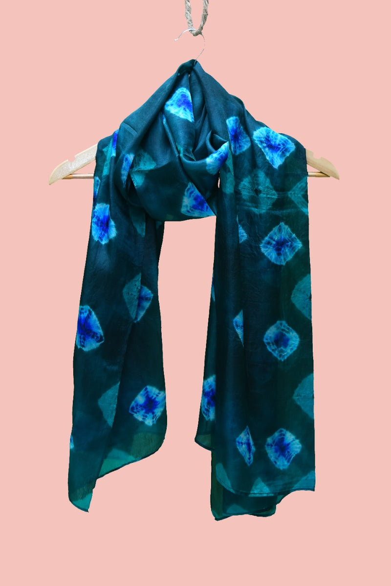 Electric Blue Black Scarf