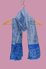Grey With Blue Boarders And Chaotic Lines Scarf