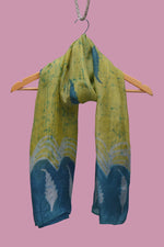Green With Blue Border Scarf