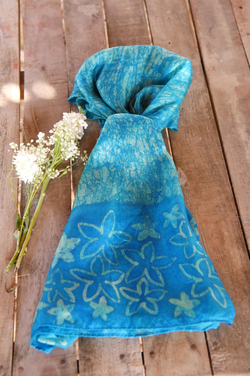 Blue Floral Scarf