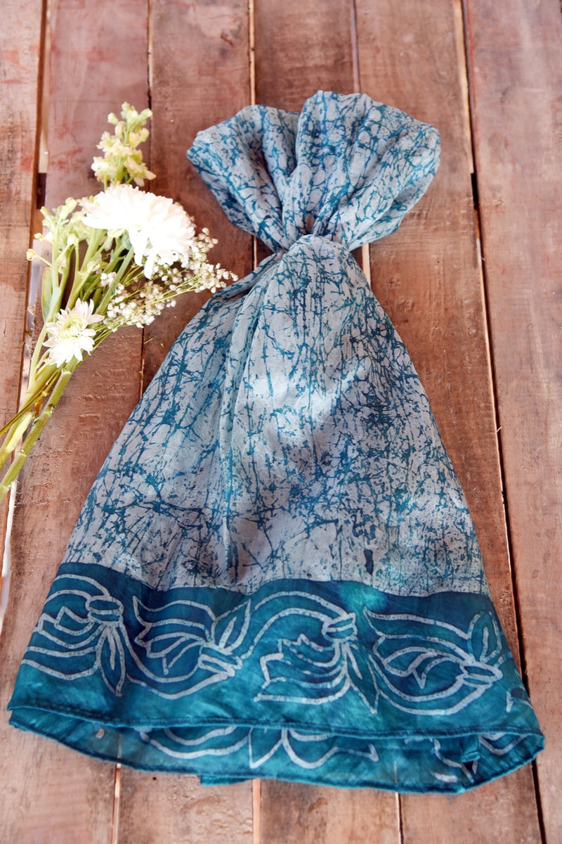 Grey And Forest Green Scarf