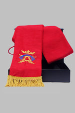 Alpha And Omega Symbol On Red Clergy Stole