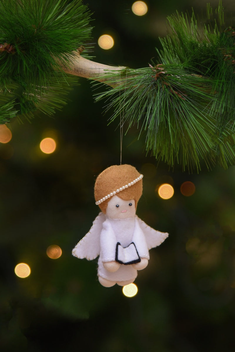 Angel Holding Book Ornament