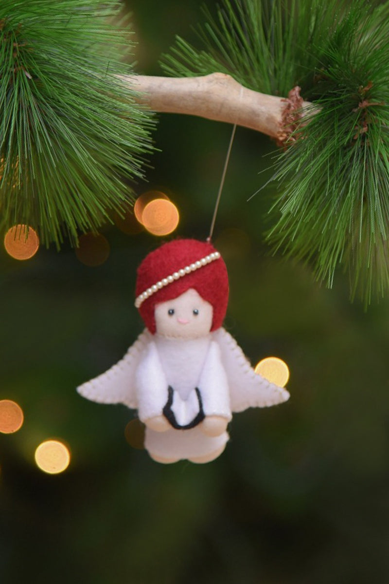 Book Reading Angel Ornament
