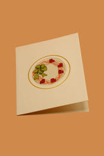 Hearts Wreath With Green Bow Card