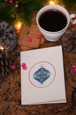 Blue And Gold Christmas Card