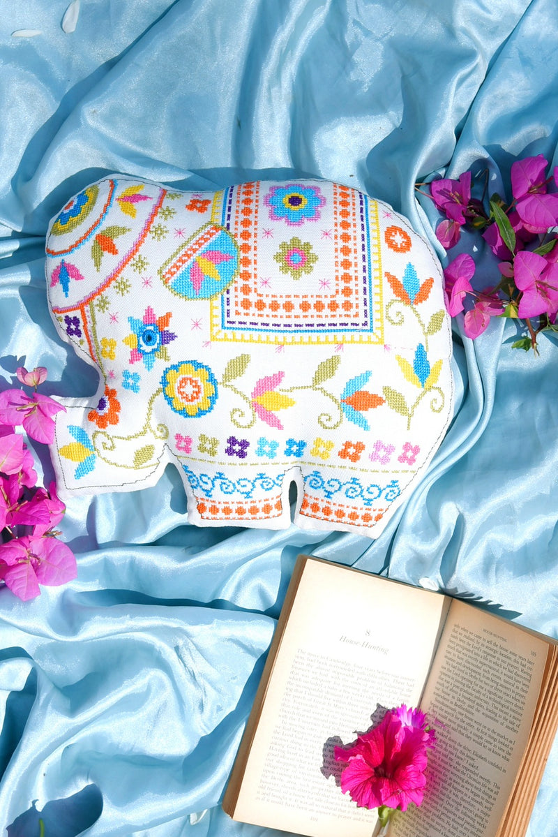 White Elephant Cushion