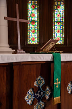 Green With Cross Symbol Stole
