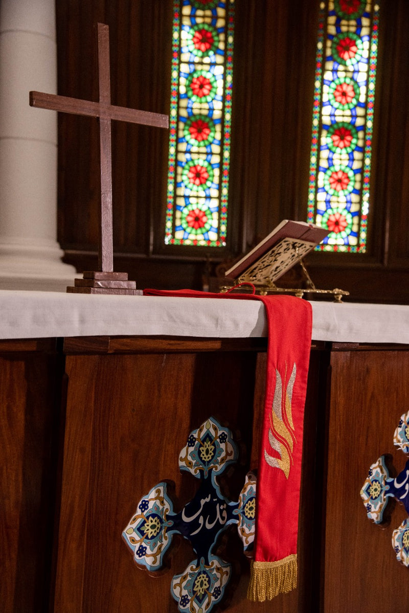 Flame Symbol On Red Clergy Stole