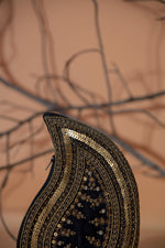 Dusky Gold And Black Paisley Handbag