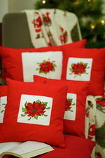 Poinsettias Cushion Set