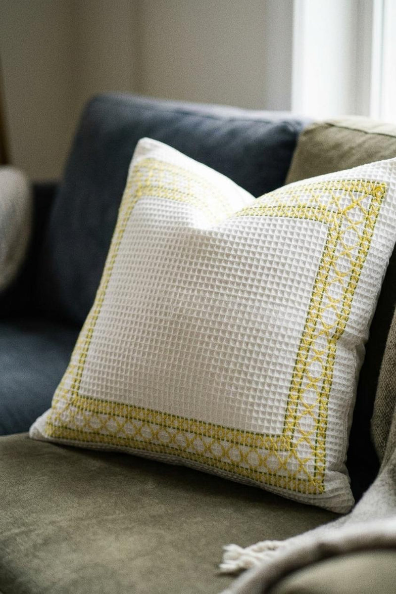 Waffle-knit Cushion