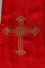 Red Raw Silk Stole