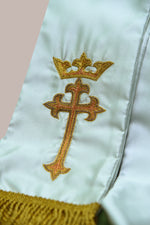 Golden Latin Cross On White Stole