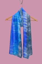 Grey Blue Ethnic Scarf