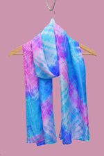 Pink Aqua Tie-Dye Scarf