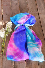 Pink Aqua Tie-Dye Scarf