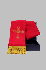 Red Raw Silk Stole