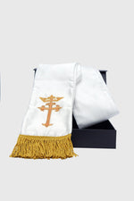 Golden Latin Cross On White Stole