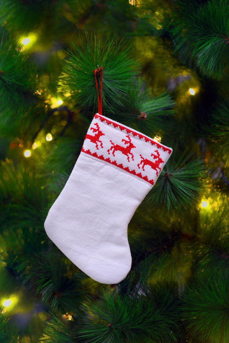 Running Reindeer Christmas Stocking Ornament