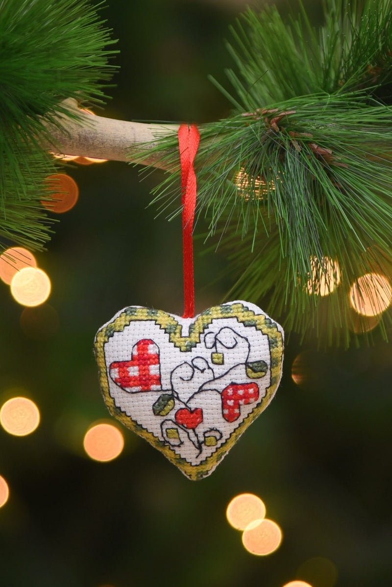 Embroided Heart Ornament