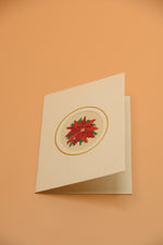 Poinsettias With Green Leaves Card
