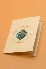 Blue And Gold Christmas Card