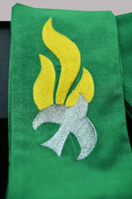 Silver Dove And Flame On Green Stole